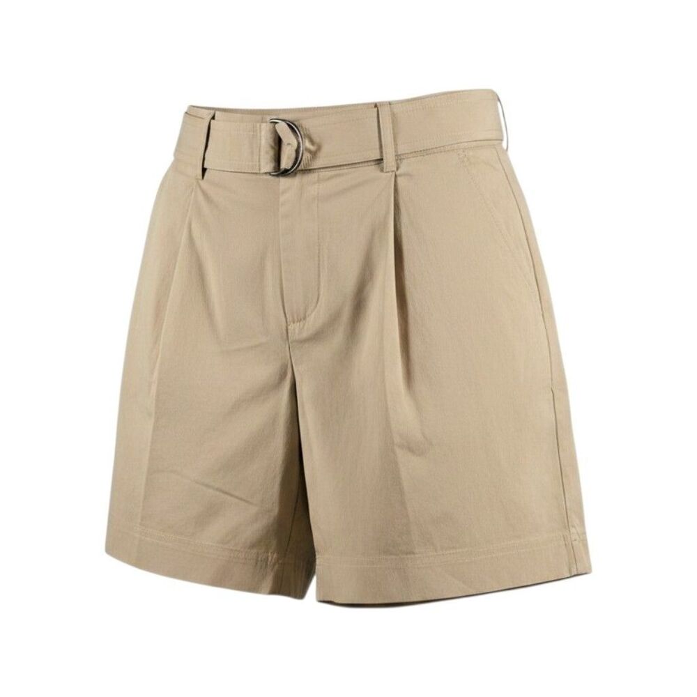 A New Dav Cream Belted Tailored Shorts High Rise Sz 2 NWT